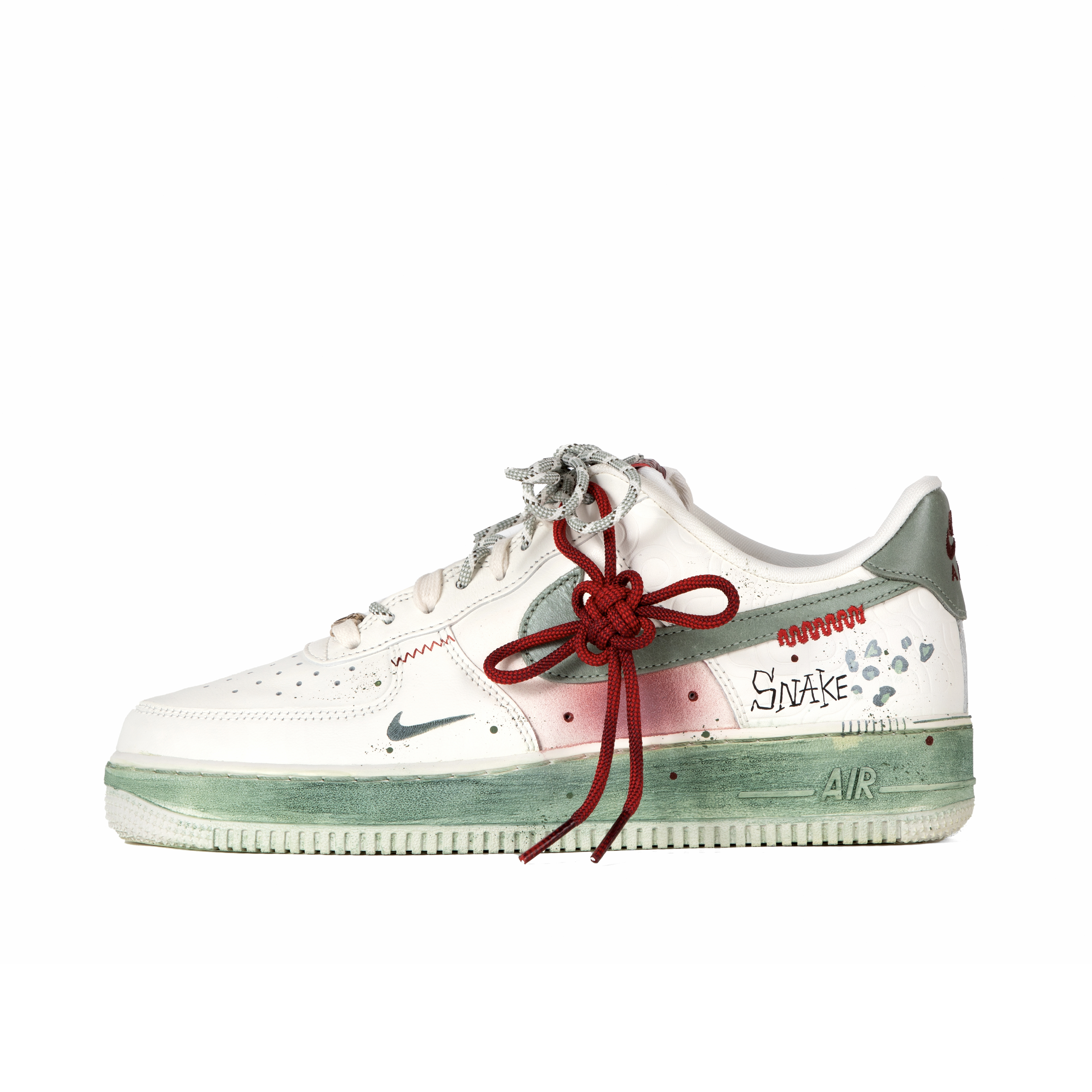 

Nike Кроссовки Air Force 1 Low Top для скейтбординга, мужские, белые, зеленые