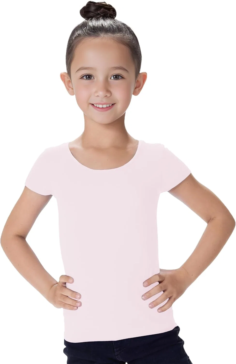Топ для девочек Kurve, бесшовный, с коротким рукавом, UPF 50+, Baby Pink