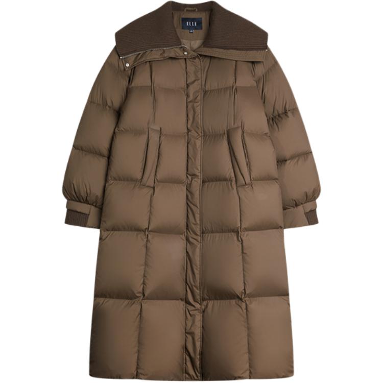 

ELLE Пуховик женский Coffee с лацканом утепленный