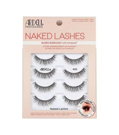

Накладные ресницы на полоске 420 черные 4 пары Ardell Naked Lashes Multipack