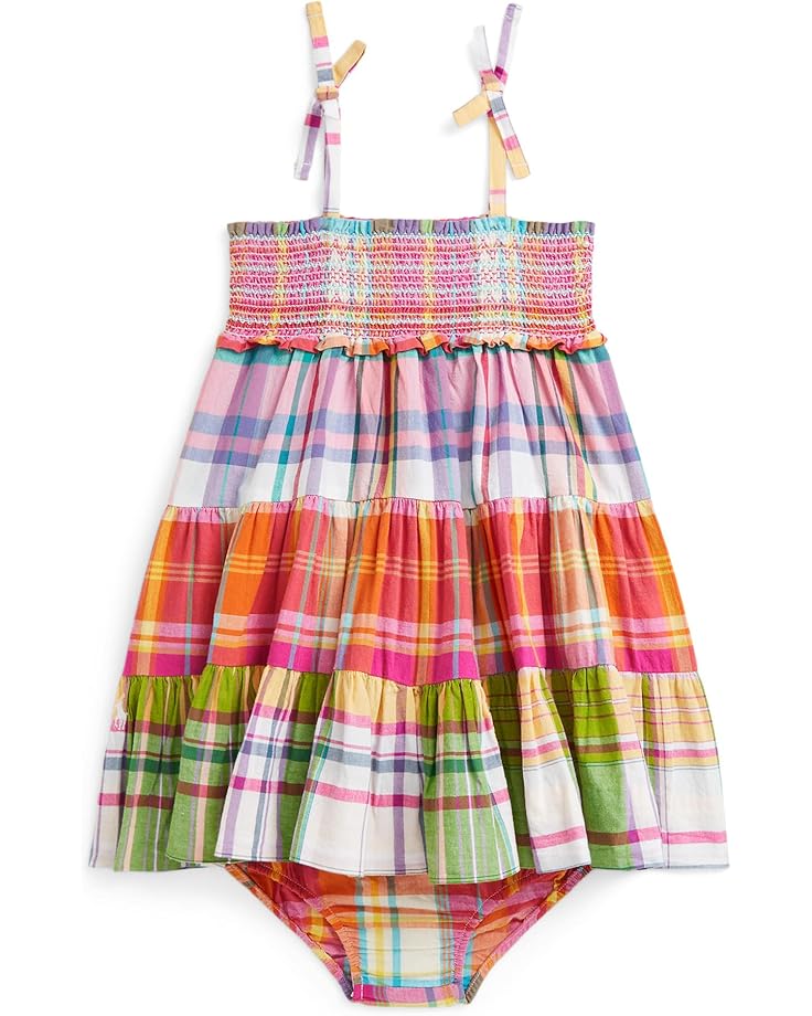 

Платье Polo Ralph Lauren Kids Plaid Cotton Madras Dress & Bloomer, разноцветный