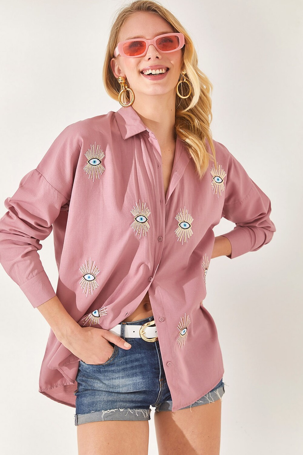 

Рубашка - Розовая - Oversize Olalook, розовый