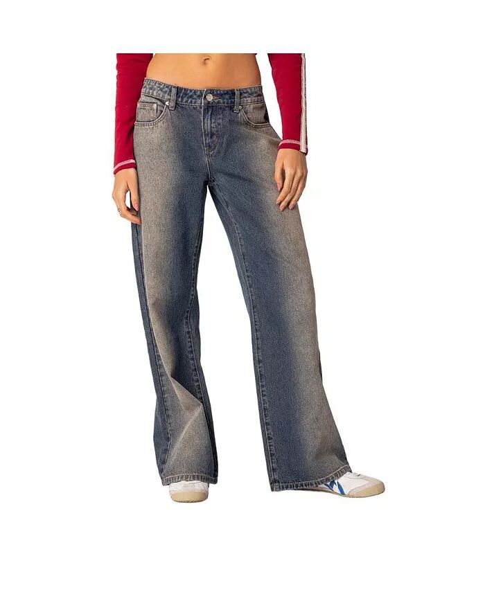 

Женские джинсы Raelynn Washed Low Rise Edikted, коричневый