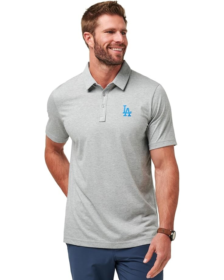 

Поло TravisMathew Los Angeles Dodgers The Zinna Polo, цвет Heather Grey