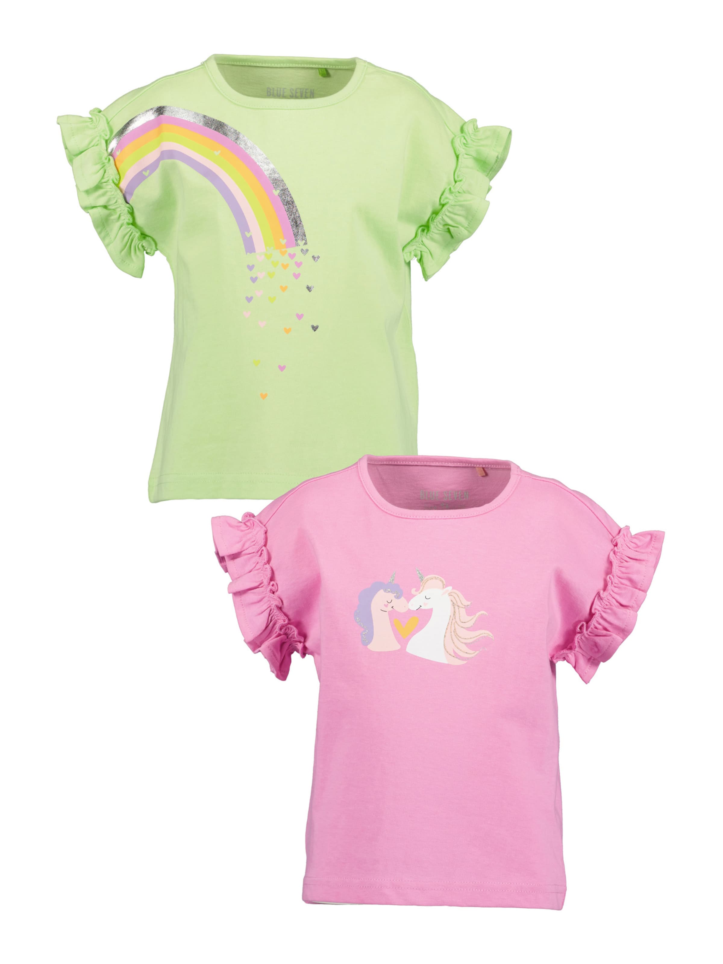 

BLUE SEVEN Футболка в пастельно-зеленом и светло-розовом цветах