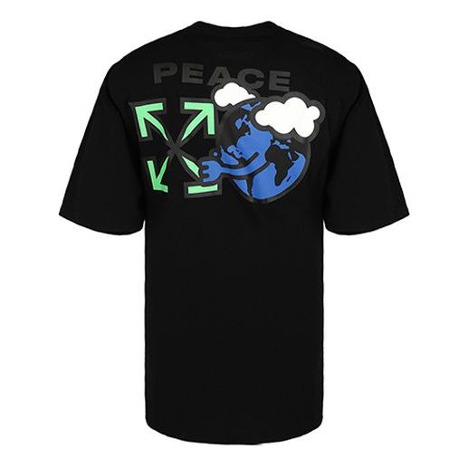 

Футболка ss21 peace worldwide logo printing short sleeve loose fit black Off-White, черный