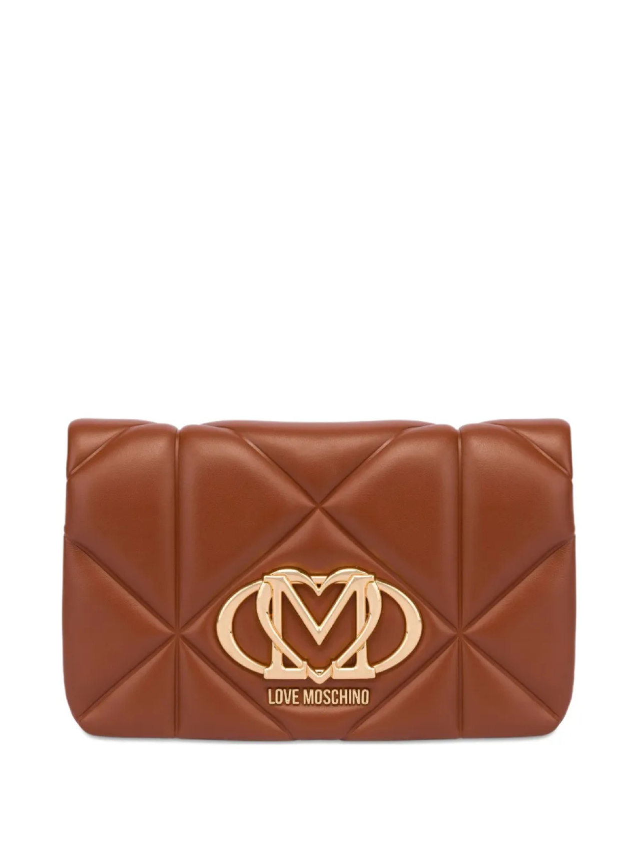 

Love Moschino клатч с логотипом, коричневый