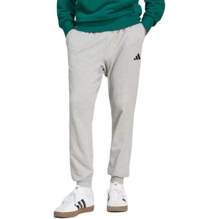 Коллекция спортивной одежды ESSENTIALS FW24 Уютные спортивные брюки из френч терри Мужские Средний серый/черный Adidas — фото 3