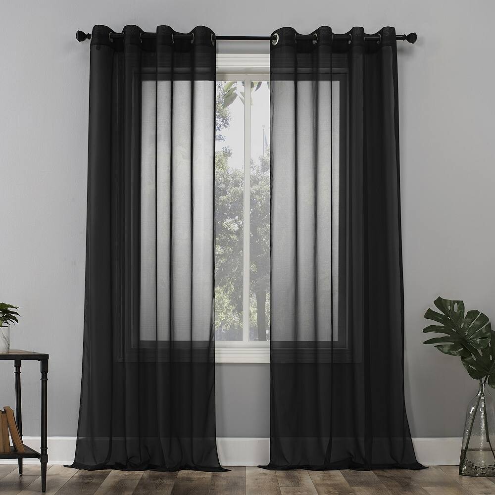 

№ 918 Emily Sheer Voile Grommet Одиночная панель для штор No. 918, черный