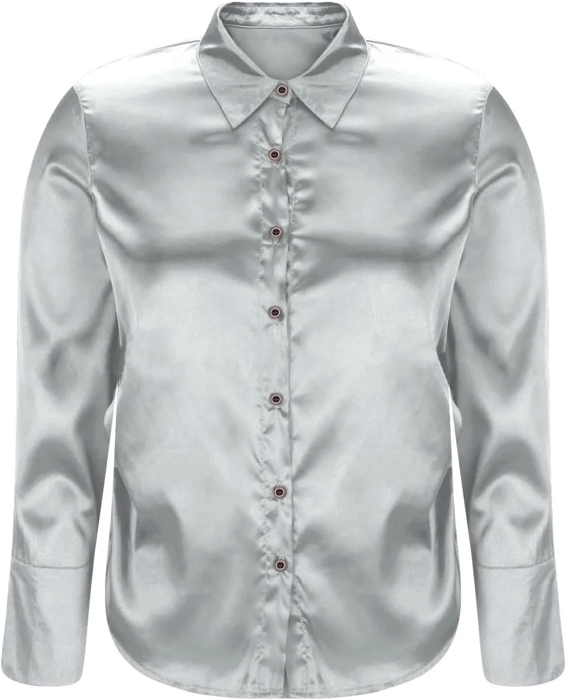 Блуза Casual с длинным рукавом Batwing Sleeve Patchwork, серый — фото 3
