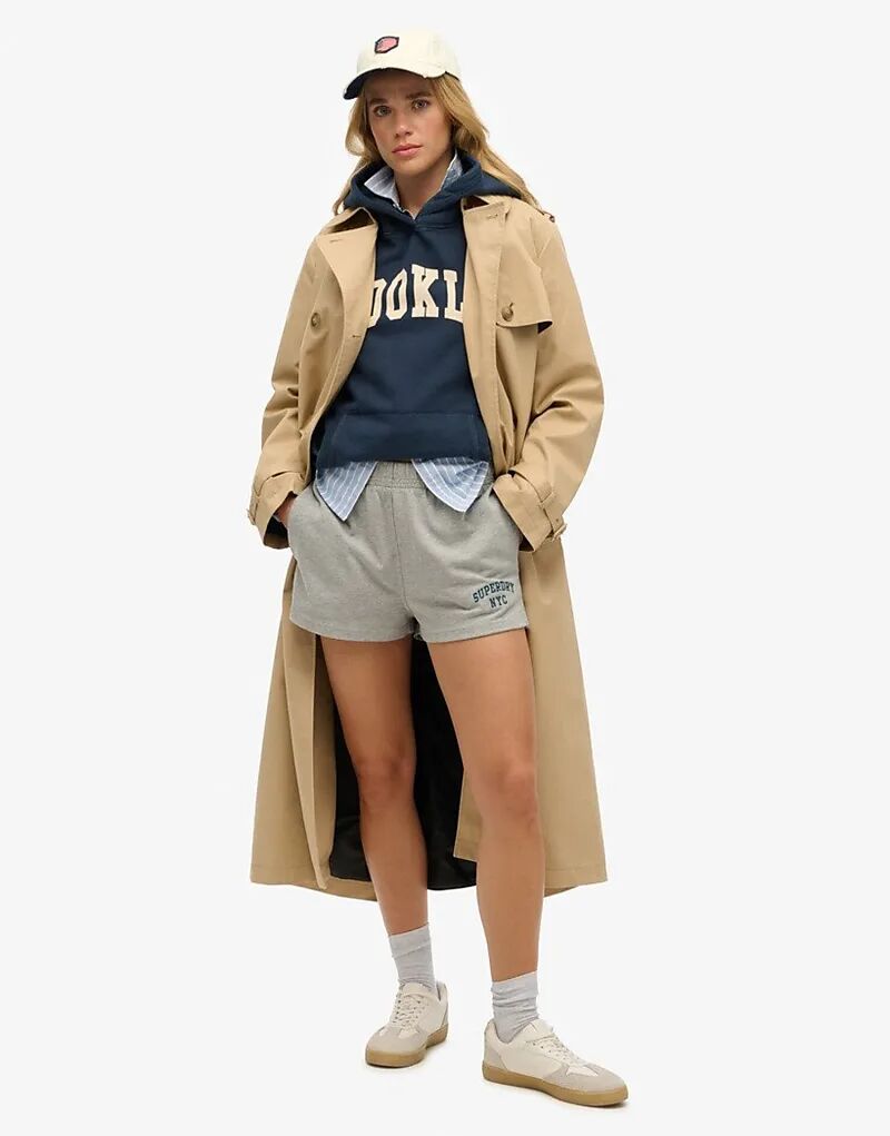 

Свободная толстовка с капюшоном Superdry Athletic Essentials насыщенного темно-синего цвета