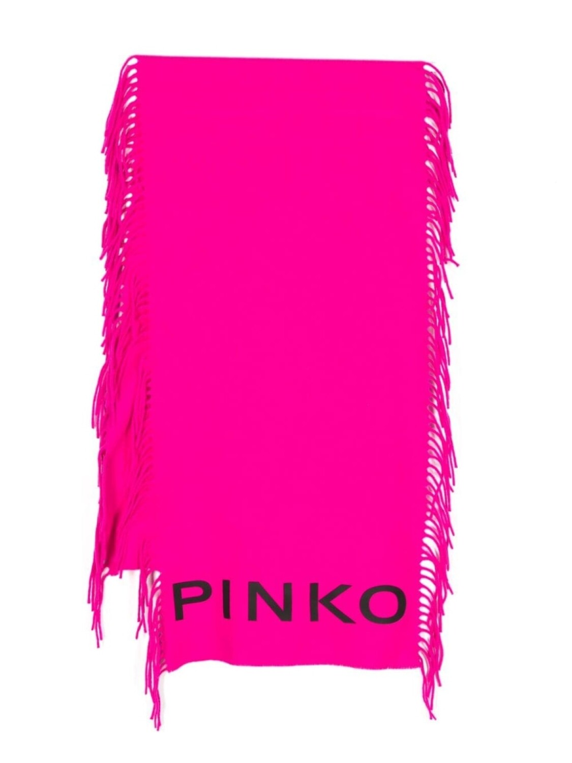 

PINKO шарф с бахромой и логотипом, розовый