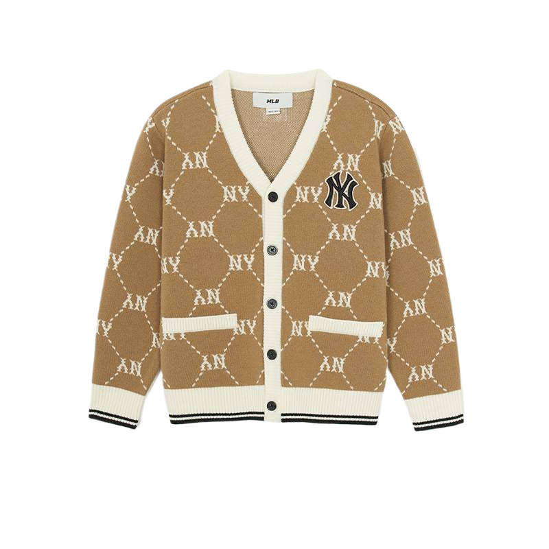 

Детский свитер V-образным вырезом Moderate MLB, бежевый желтый