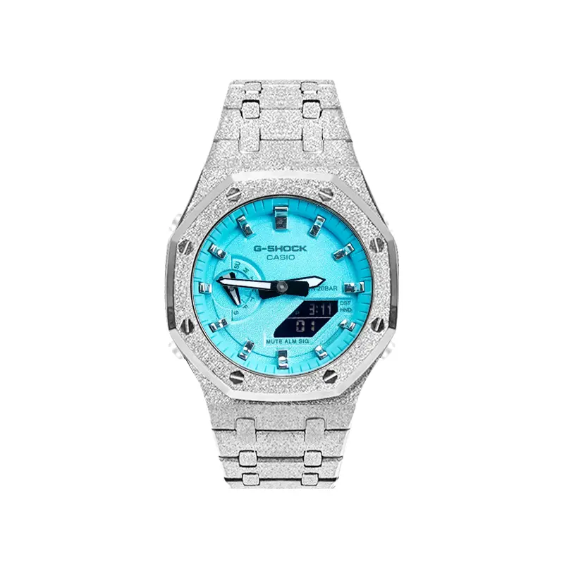 

CASIO Часы Unisex Liquid Crystal/Analog Dual Display Series Blue Watch, Tiffany Blue Full Cream Silver