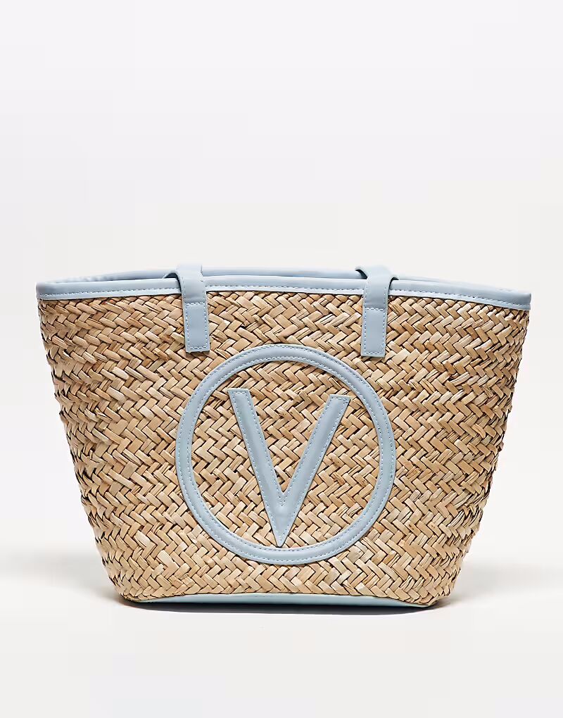 

Маленькая соломенная сумка-тоут Valentino Samuela синего цвета Valentino Bags