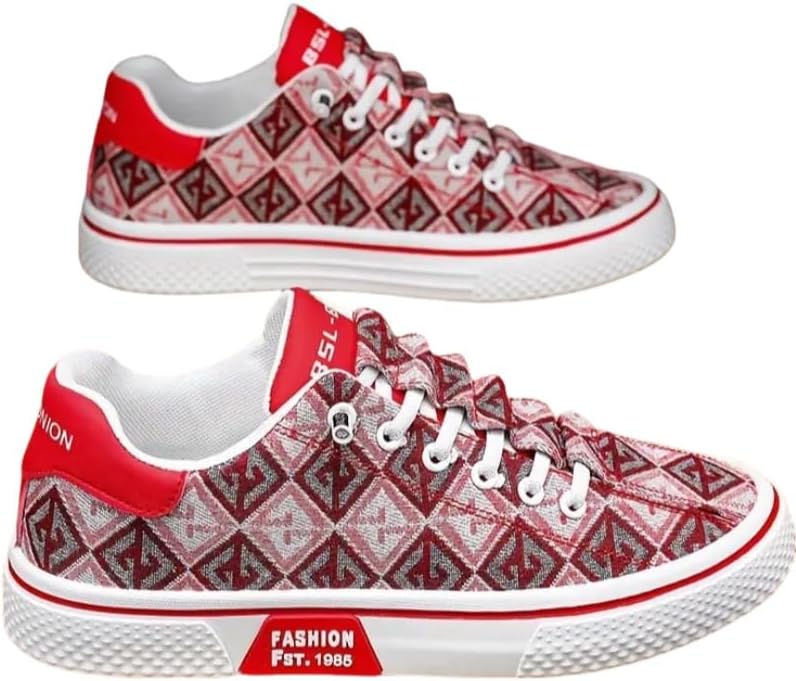 

Мужские кеды из канвы, стильные и повседневные, спортивный вид, подходят для любого сезона, удобные и мягкие, в нескольких цветах Hoalox, красный