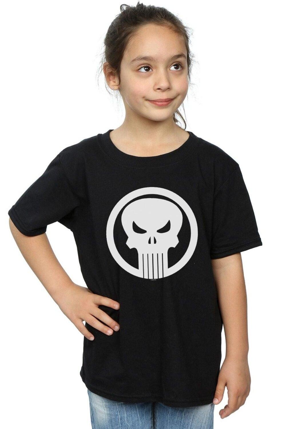 

Хлопковая футболка Punisher Skull Circle Marvel, черный