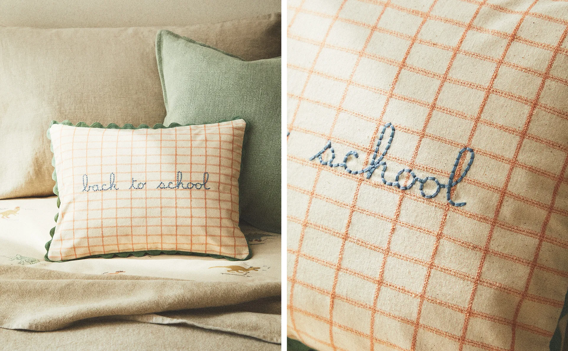 

Детский чехол на подушку «Снова в школу» Zara Home, оранжевый