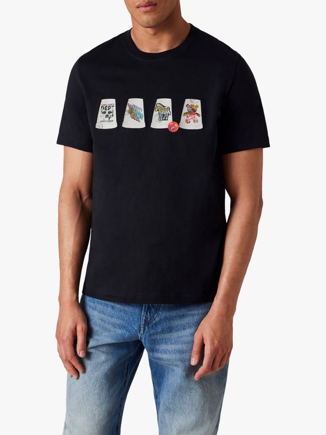 

Хлопковая футболка Regular Fit с коротким рукавом и принтом Cups Paul Smith, Blue