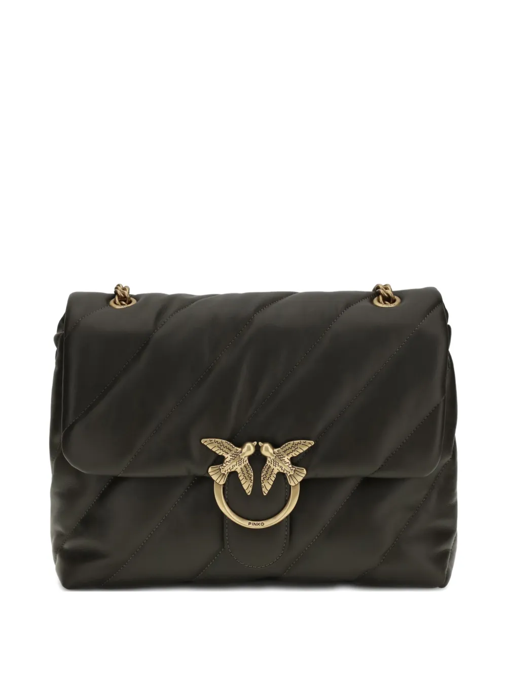 

Сумка на плечо Love с пришивным стеганым узором Pinko, зеленый