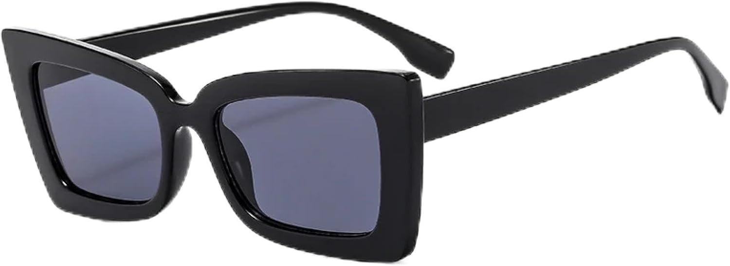 

Модные классические солнцезащитные очки «кошачий глаз» для женщин и мужчин, для активного отдыха, путешествий и вождения, с защитой от УФ-излучения UV400 TKKTLLT, Black Gray