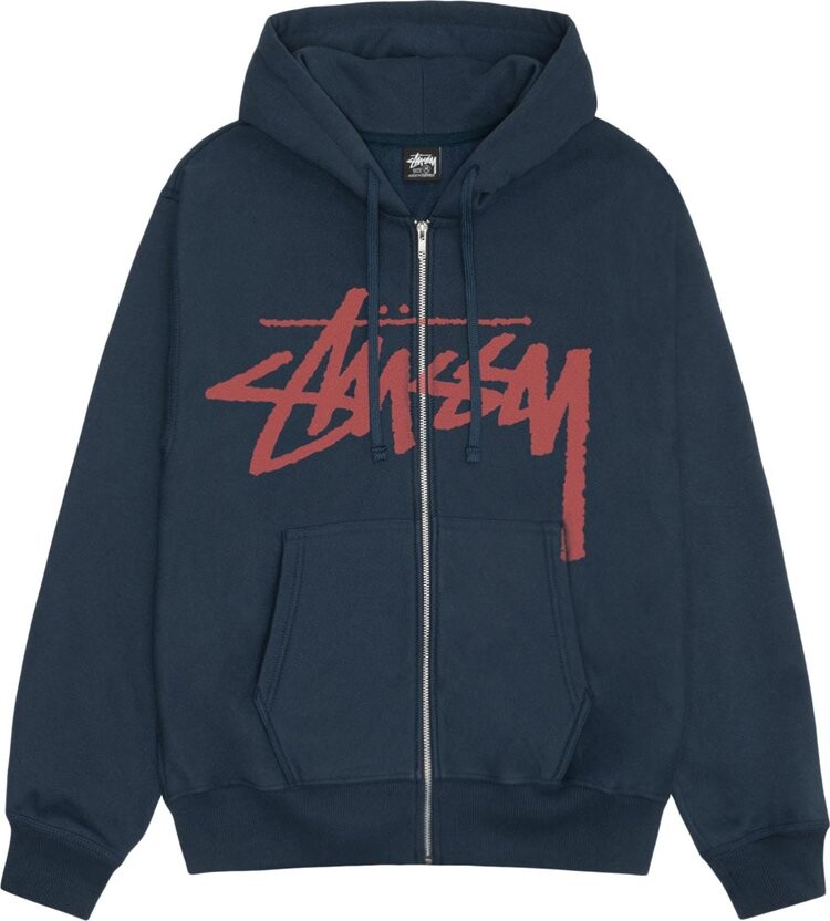 

Худи Stussy Stock Zip 'Navy', синий