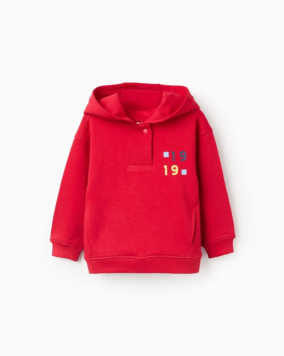 

Детская толстовка с капюшоном и опущенными плечами Zippy, красный