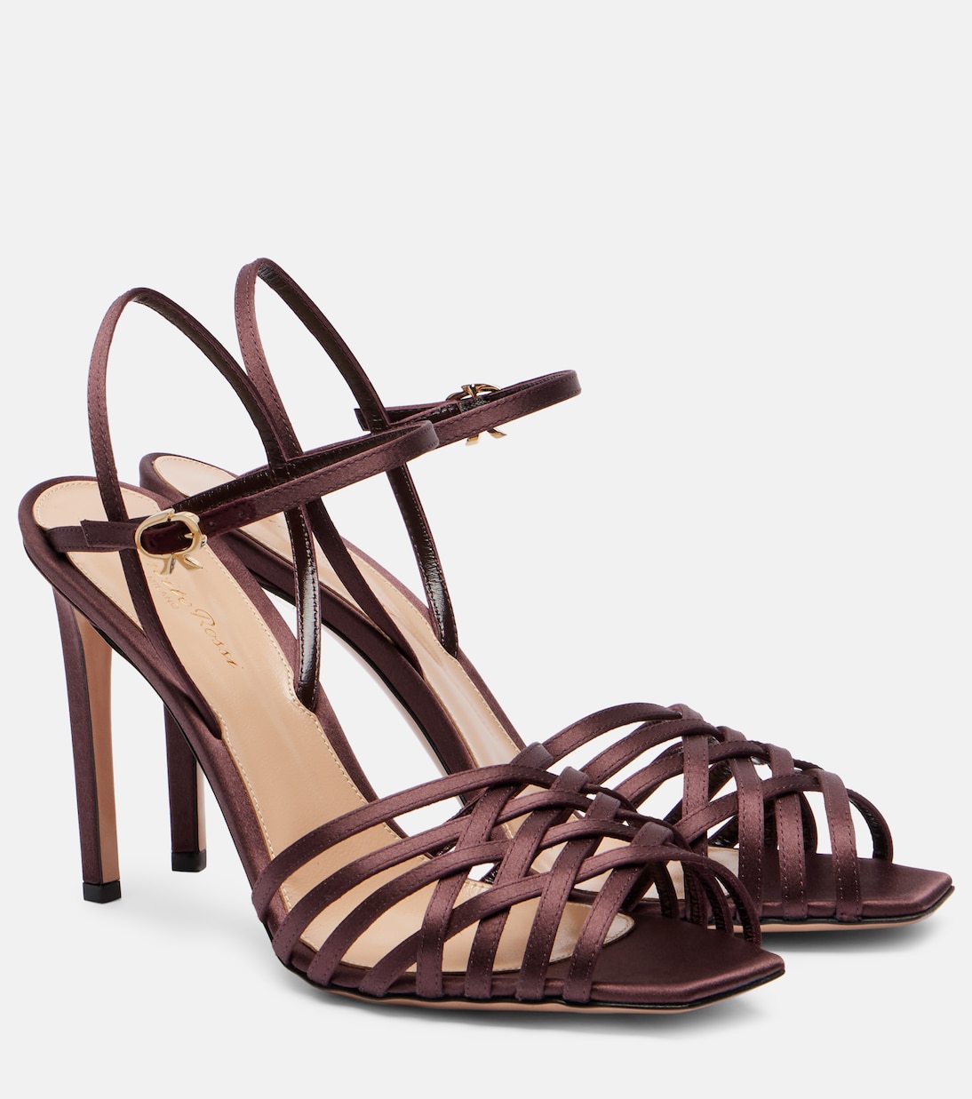 Кожаные сандалии Kerry 95 атласные Gianvito Rossi, Bourgogne