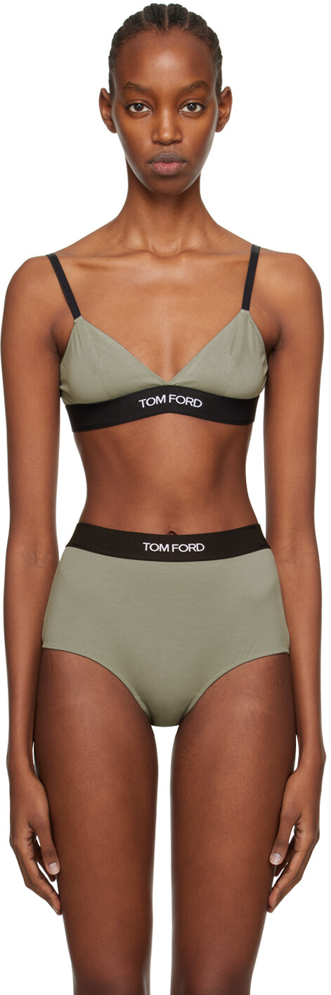 

Зеленый бюстгальтер с треугольными чашками Tom Ford