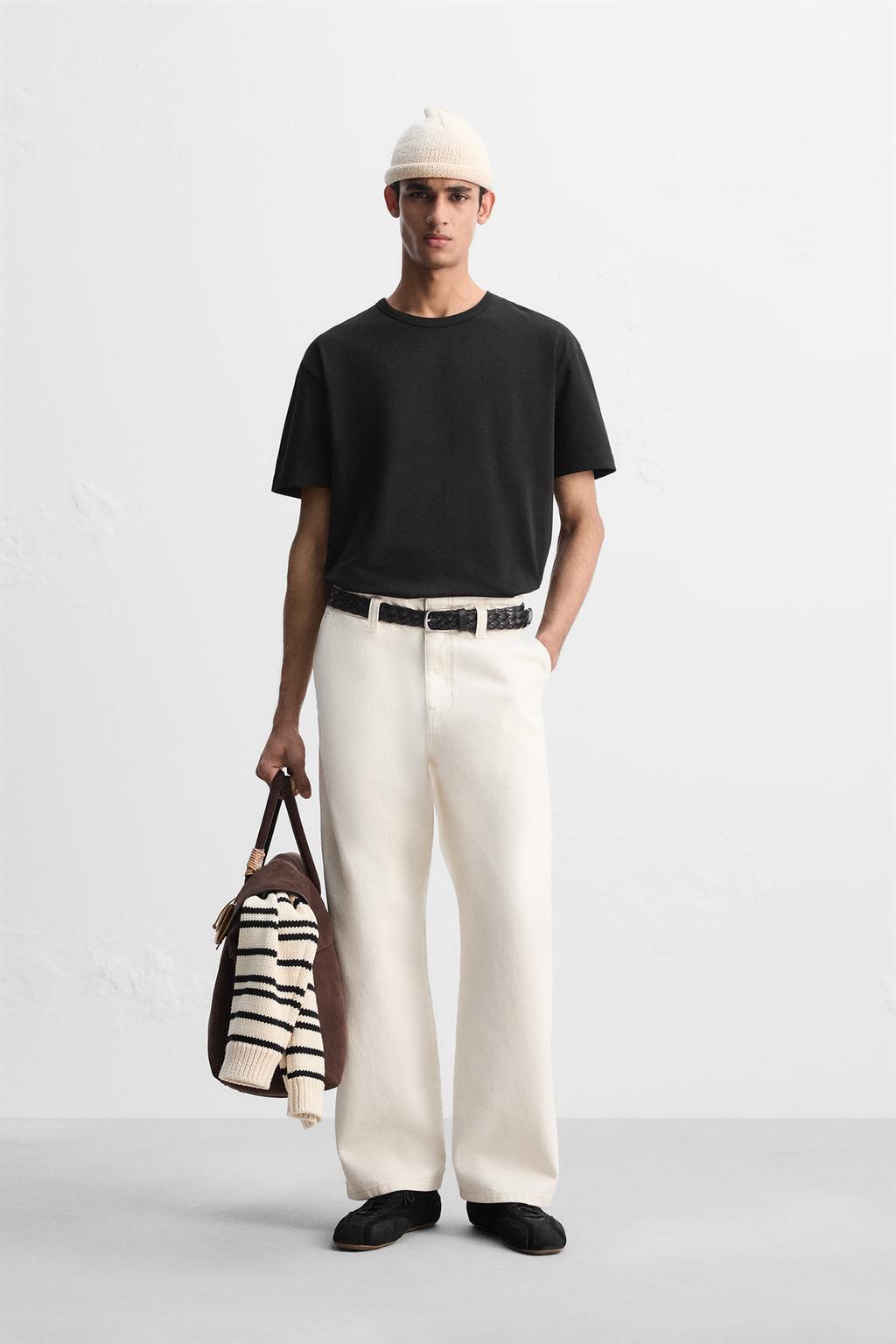 

Футболка в тяжелом весе ZARA, черный