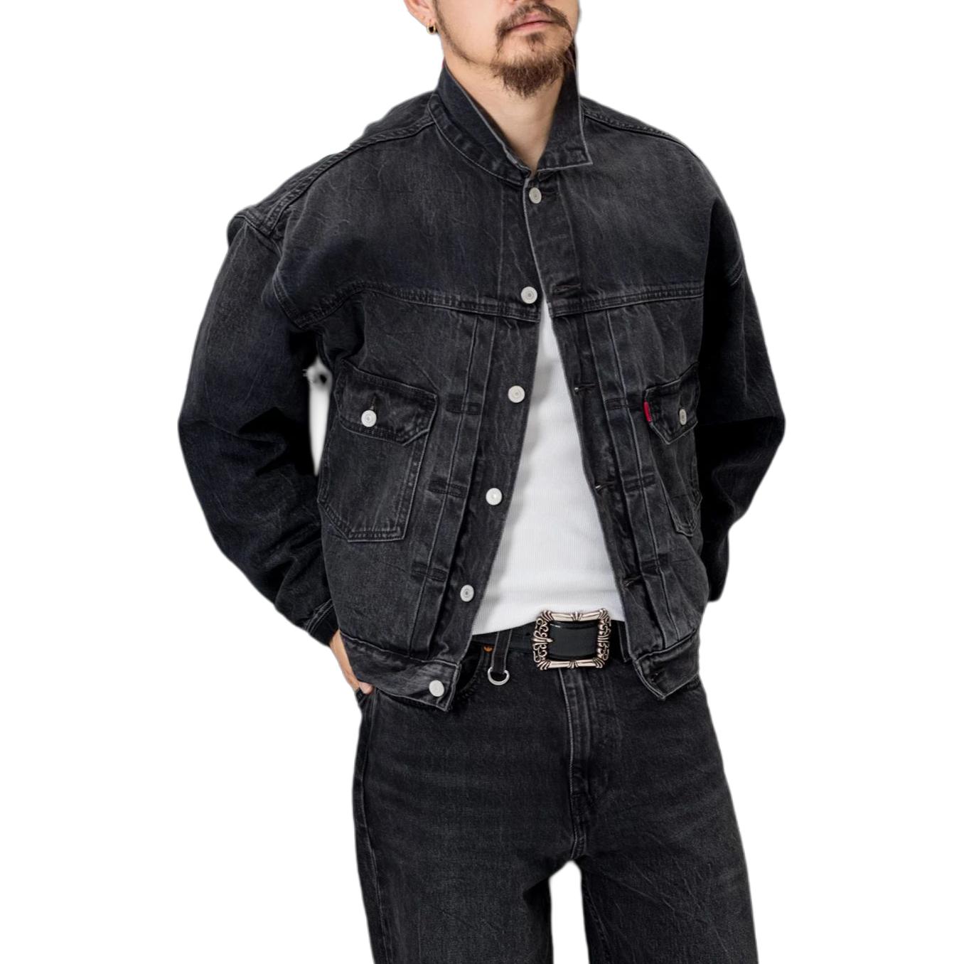 Stussy X Levi's Джинсовая Куртка с Жаккардовым Узором Levis, Черный — фото 4