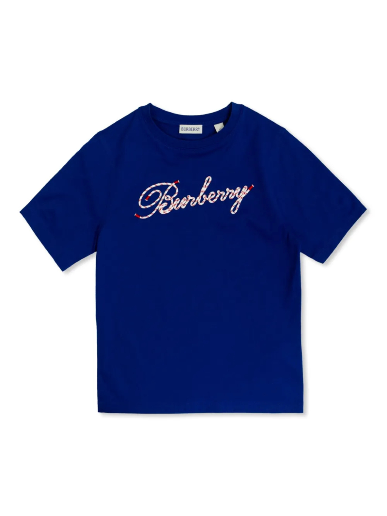 

Футболка с аппликацией логотипа Burberry Kids, синий