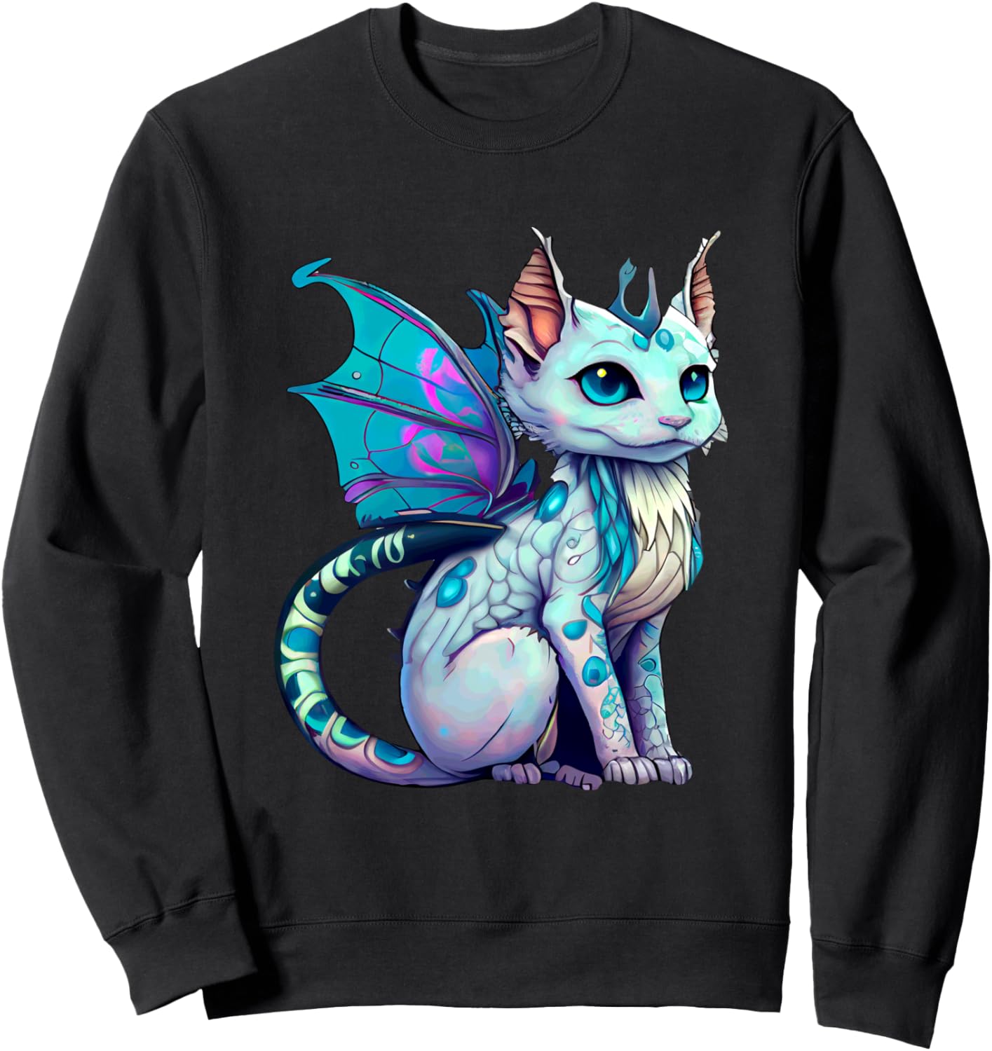 

Милая толстовка с изображением дракона и кошки Fantasy Hybrid Creatures Mythical Animals, черный