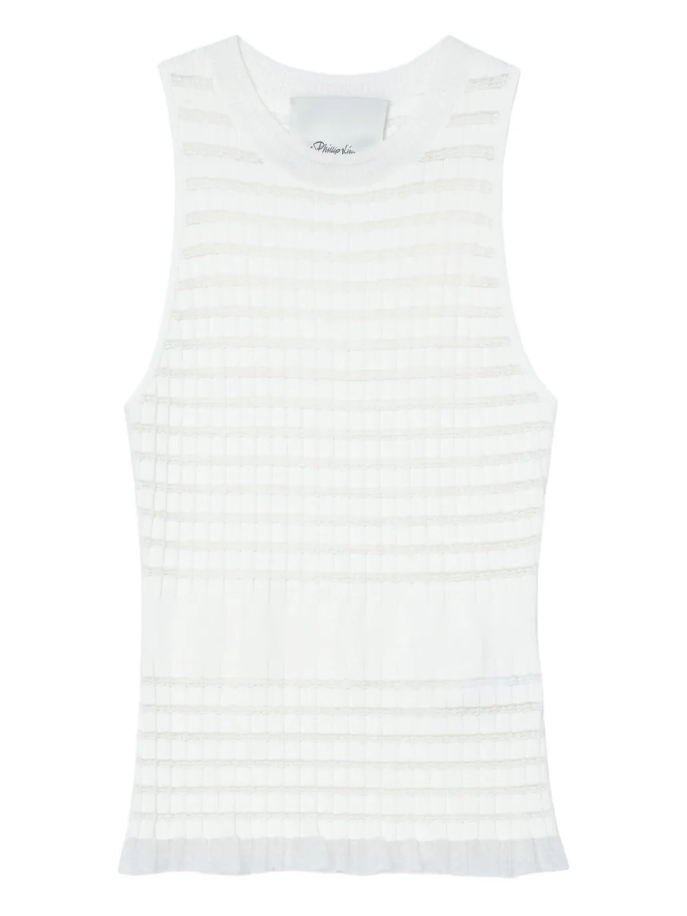 

Топ из ребристой вязки с оборками 3.1 Phillip Lim, нейтральный