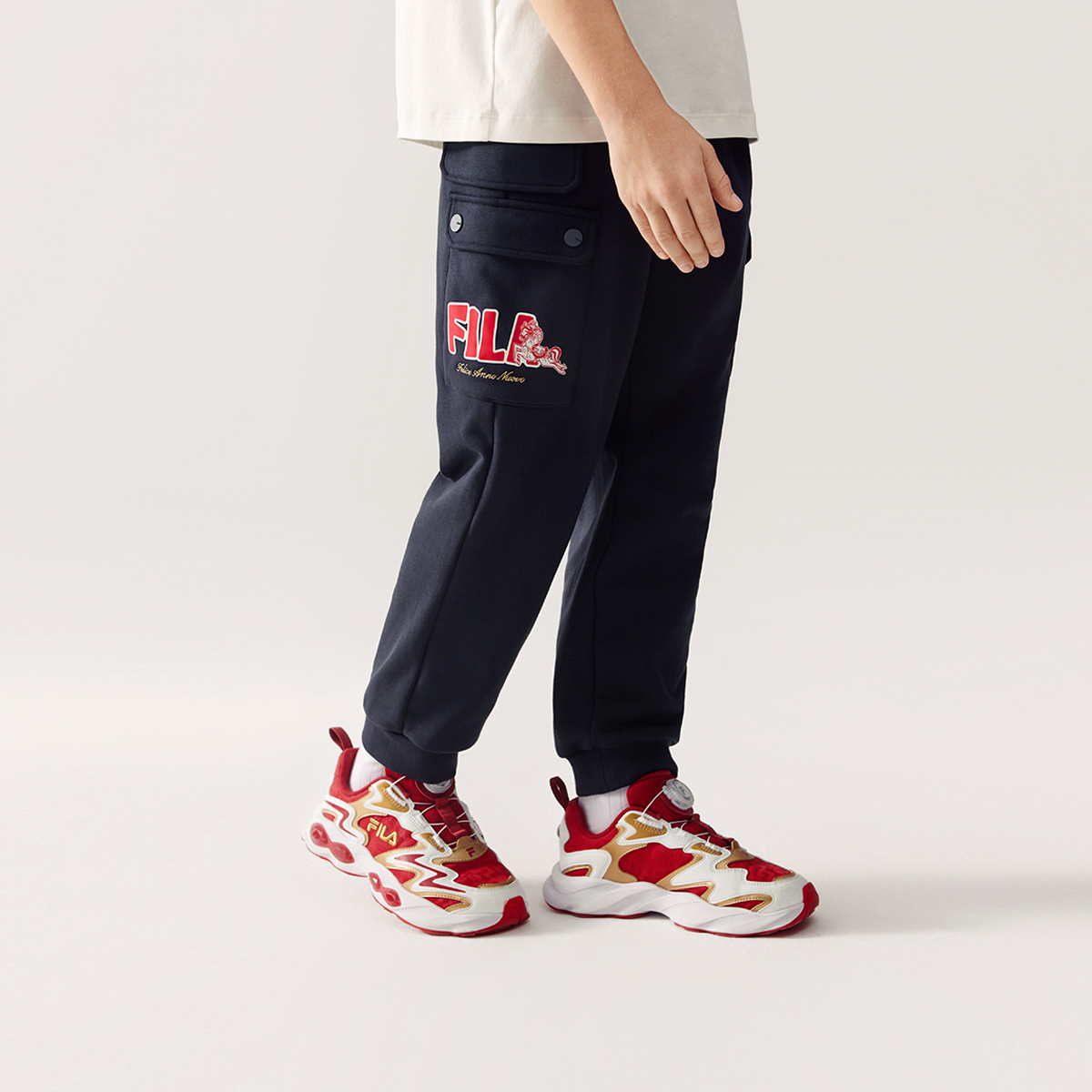 Fila Kids Детские вязаные спортивные штаны Legend Blue — фото 4