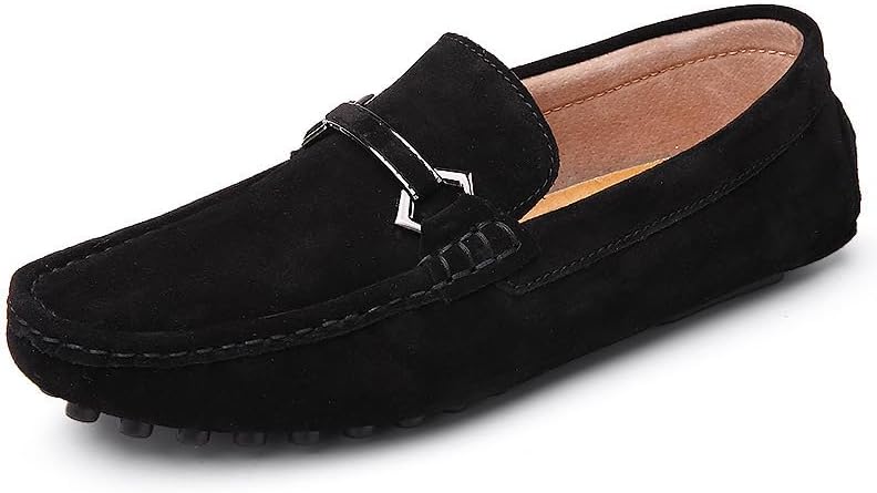 

Мужские лоферы из натуральной замши, слипоны, повседневные мокасины, мягкие удобные туфли больших размеров Generic, черный