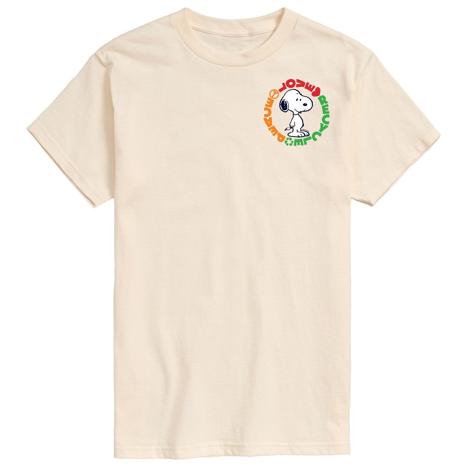 

Мужская футболка Peanuts Love Peace Recycle Licensed Character