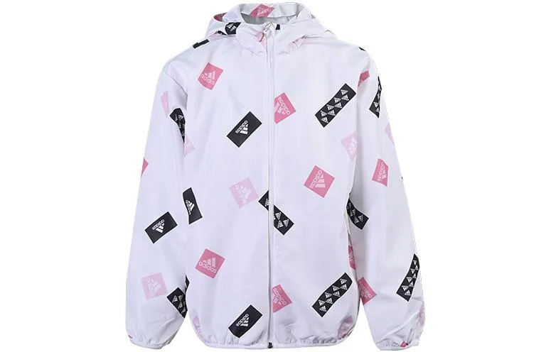 Детская куртка с капюшоном Adidas, Pink White — фото 3