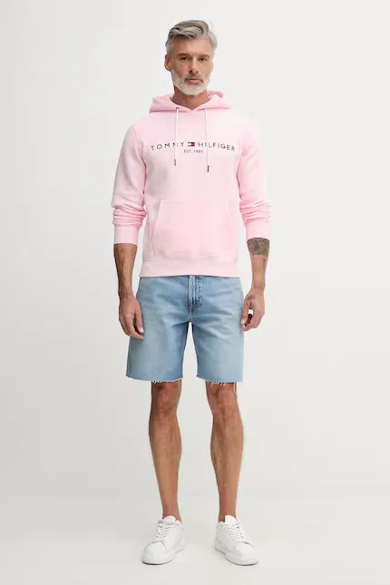Худи мужское с капюшоном Tommy Hilfiger, розовый — фото 2