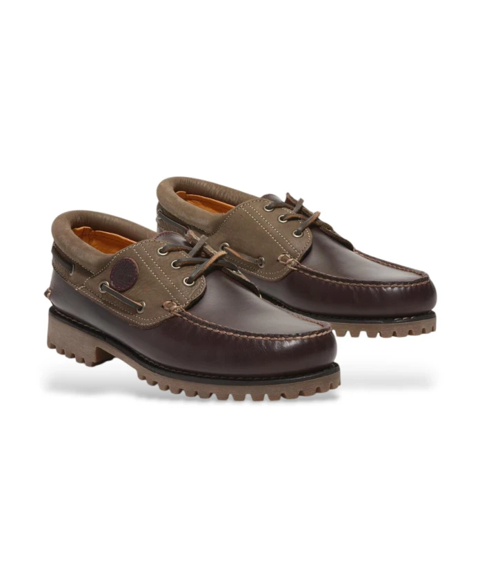 Оригинальные лодочные туфли с тремя люверсами. Timberland, коричневый — фото 2