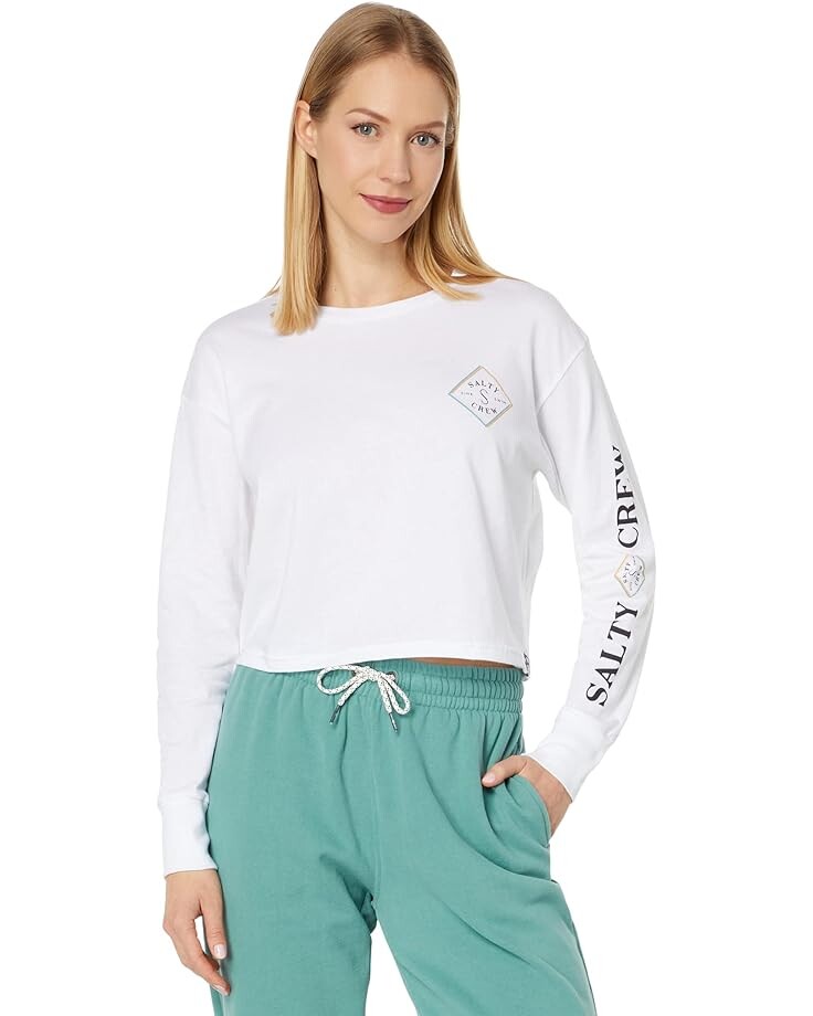 

Футболка Salty Crew Optical Tippet Long Sleeve Crop, белый