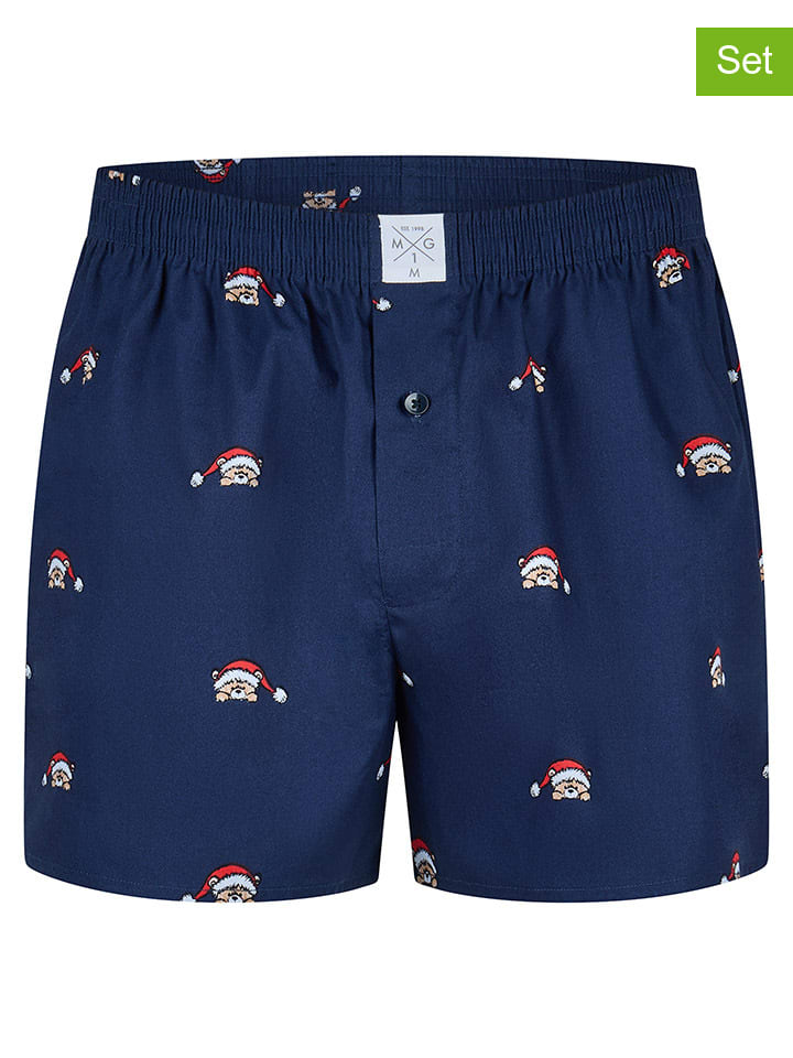 

MG-1 Комплект из 3 штук: тканые боксерские шорты темно-синего/синего цвета