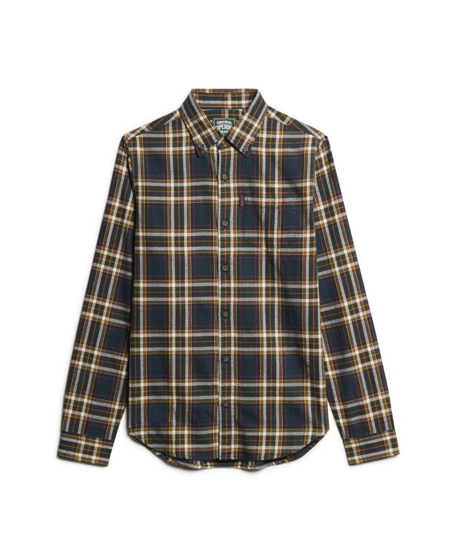 

Клетчатая рубашка Superdry Regular fit Button Up Shirt, синий