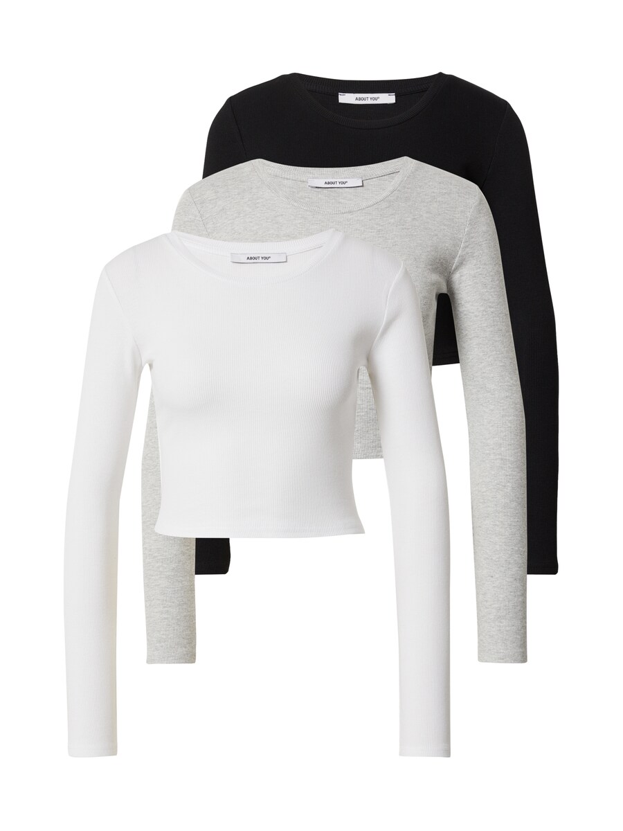 

Лонгслив ABOUT YOU Shirt Loretta, цвет mottled grey/black/white