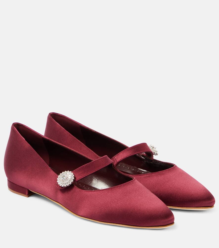 Туфли Mary Jane Marijana с плоской подошвой и декором Manolo Blahnik, 6037 Dred