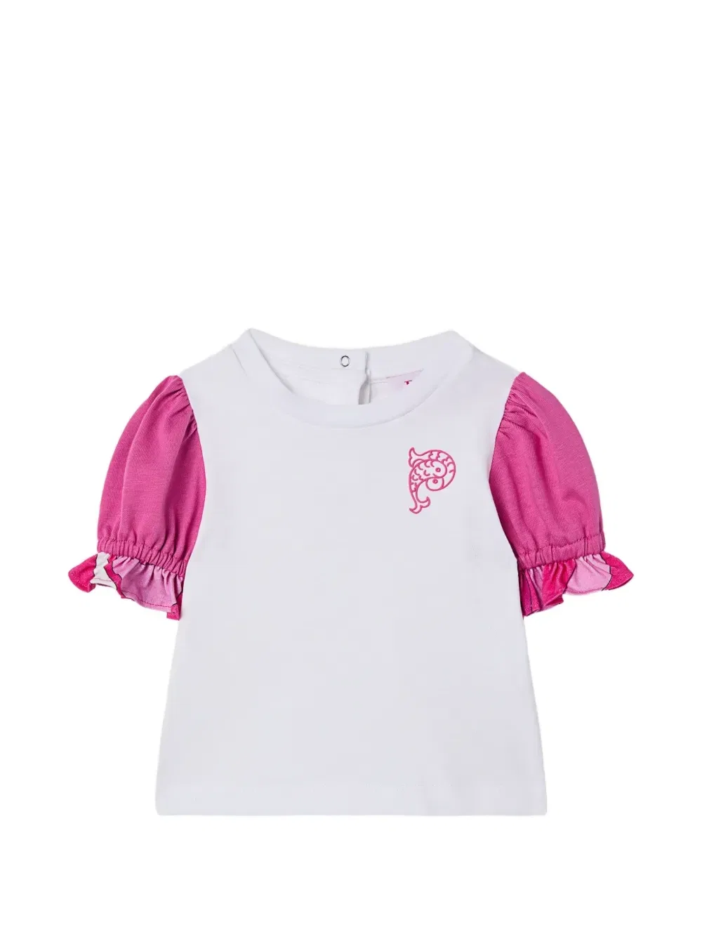 Футболка с вышитым логотипом Pucci Junior, белый