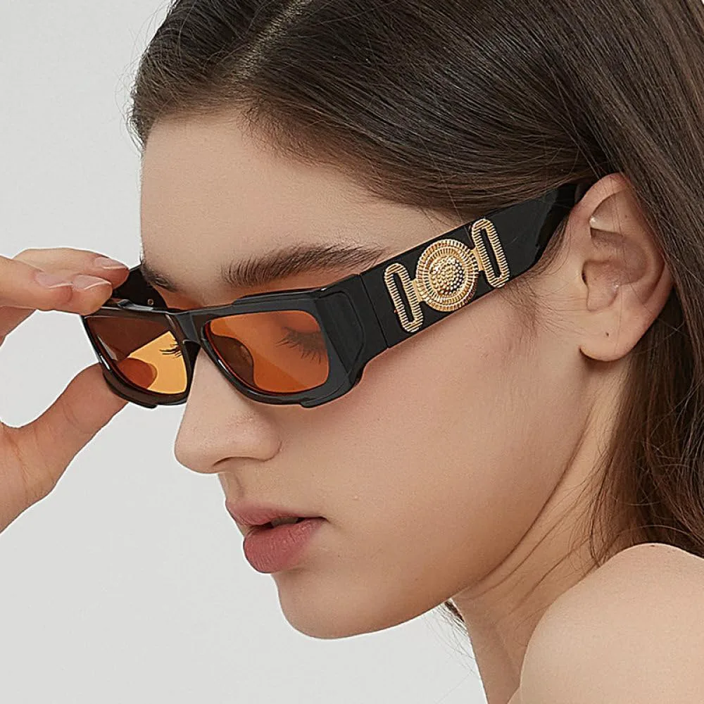 

Женские солнцезащитные очки LVTFCO Fashion в маленькой квадратной оправе, для активного отдыха, в стиле хип-хоп, модные очки с защитой от УФ-излучения UV400, C1