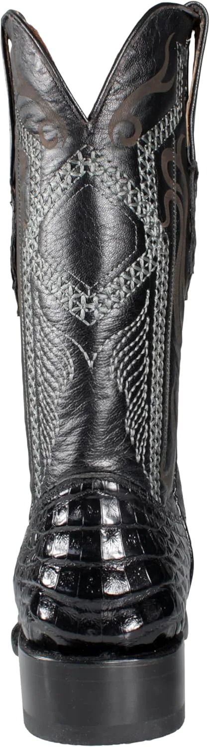 Ковбойские сапоги El General Authentic из кожи каймана, модель Nape Western 137 Generic, черный — фото 2