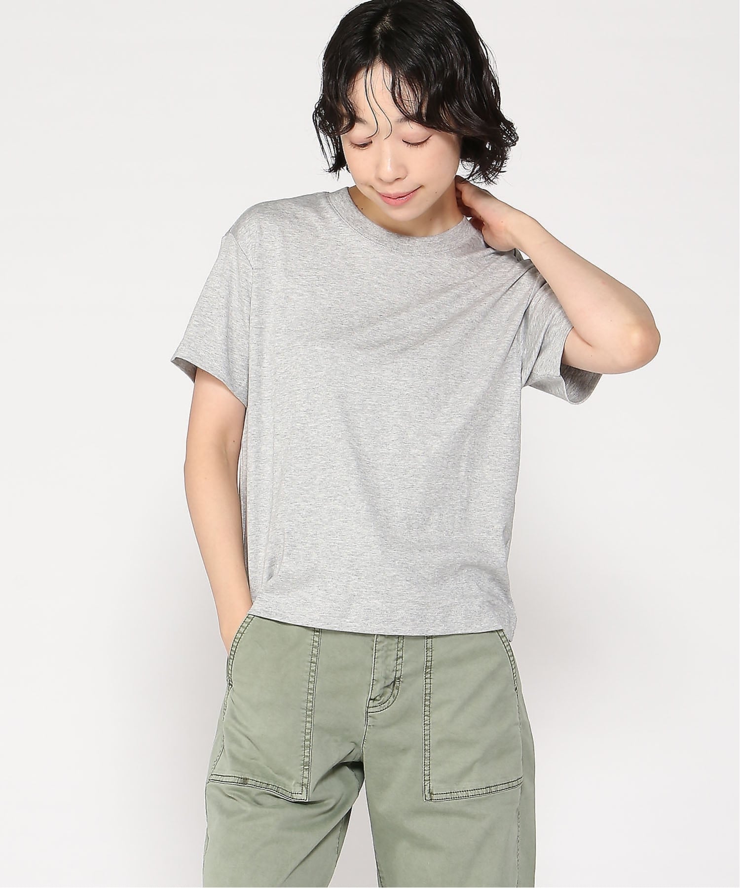 (W) Хлопковая футболка свободного кроя Supima(R) GAP, BC15_LT_GREY_HEATHER — фото 4