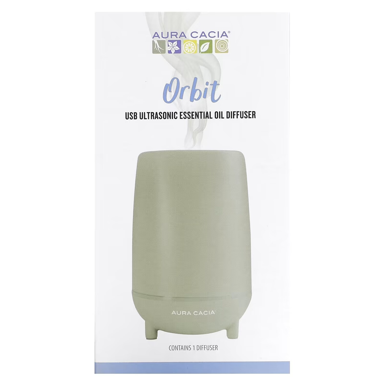 

Ультразвуковой диффузор для эфирного масла с USB-портом Aura Cacia Orbit